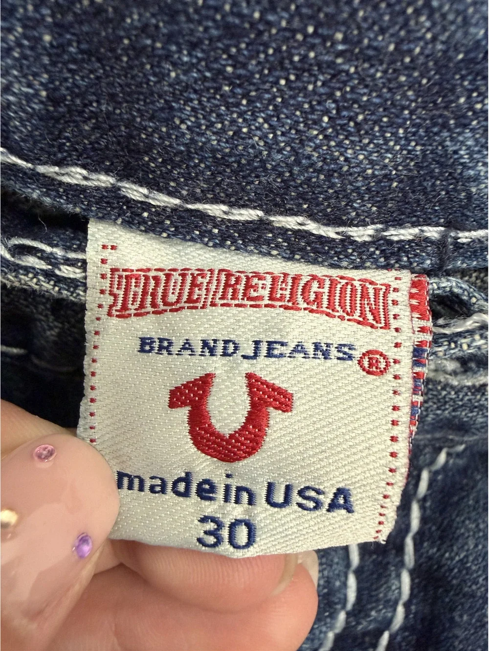 True Religion Brand Jeans Men's Blue Denim Jeans Size 30 Made in USA